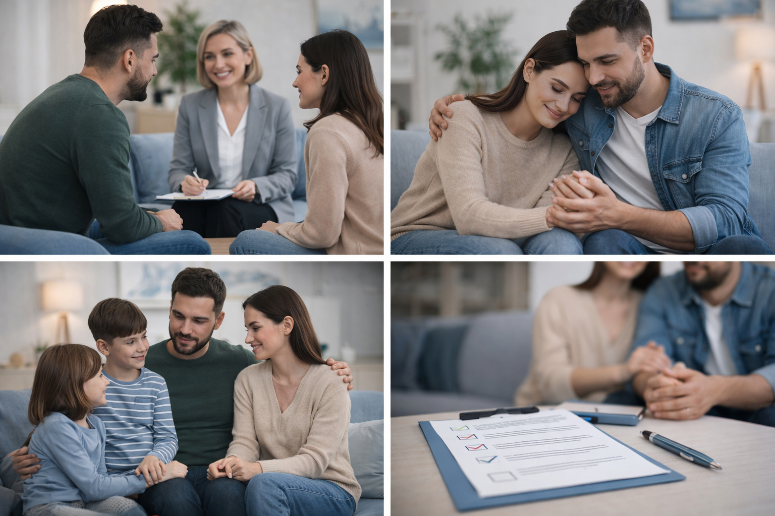 Illustration of a family navigating a path together, with some obstacles along the way but a clear direction forward