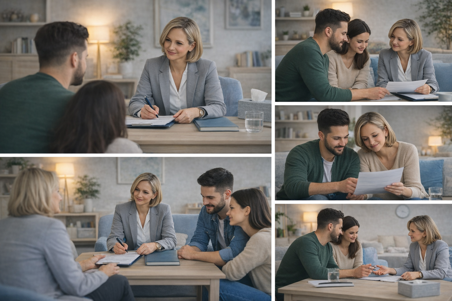 Illustration of a family navigating ongoing change together, with a focus on stability and support for children